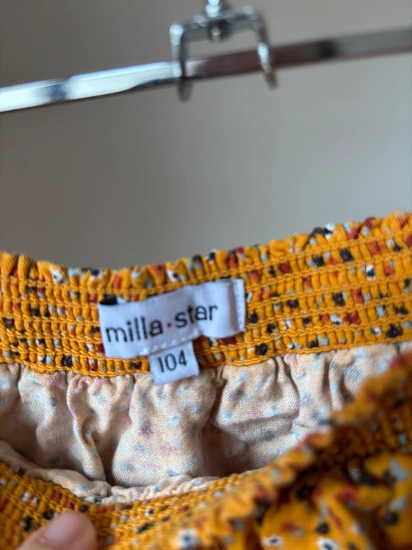 Mosterdgeel bloemenrokje