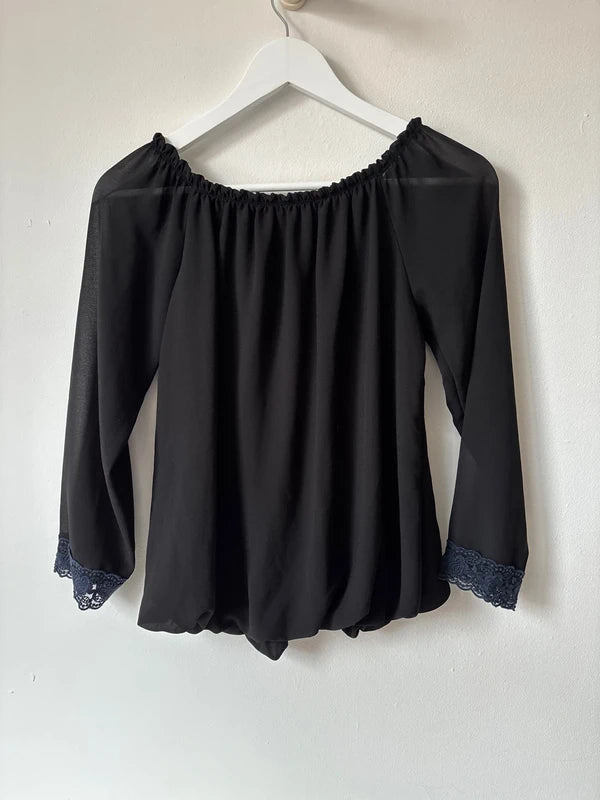 Zwarte blouse | Terra di Sienna | M