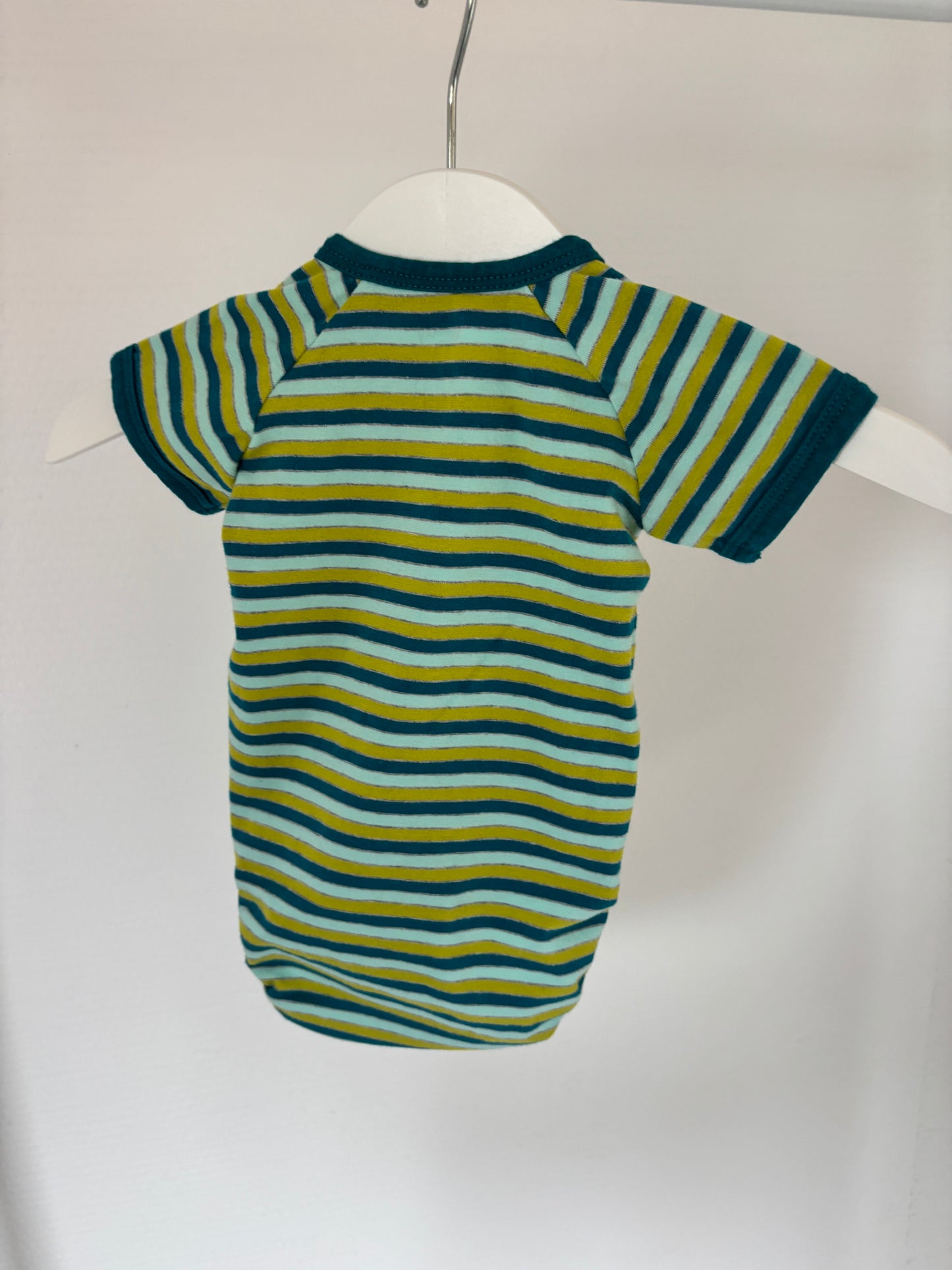 Gestreepte overslagromper met korte mouwen