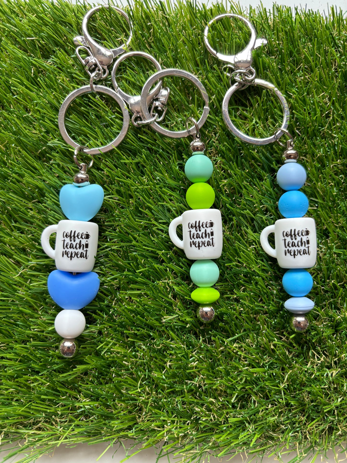 Sleutelhanger "Coffee, teach, repeat"