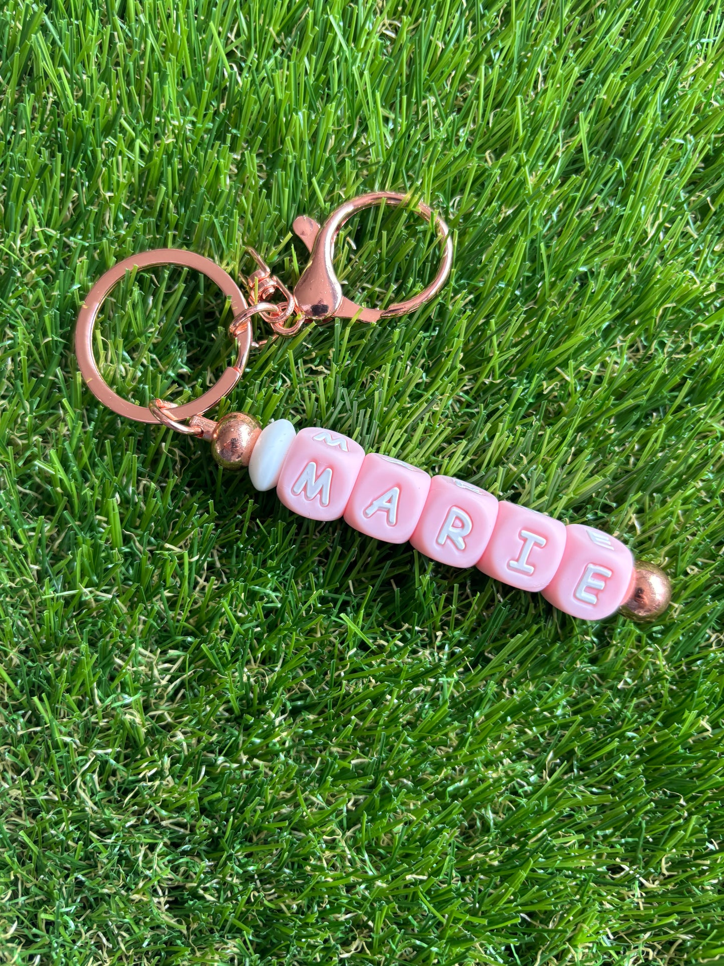 Sleutelhanger met naam en musketonhaak