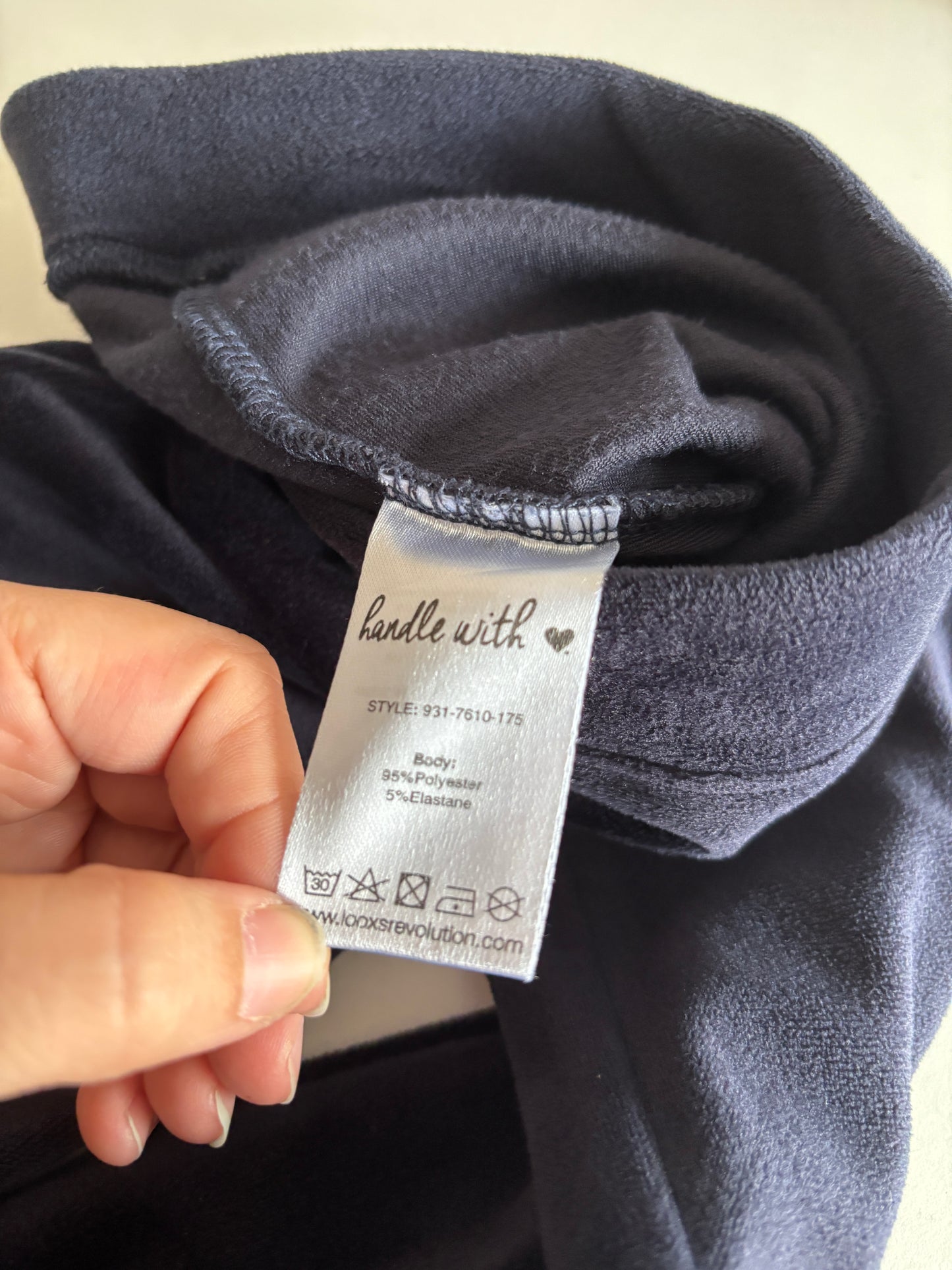 Marineblauwe fluwelen broek