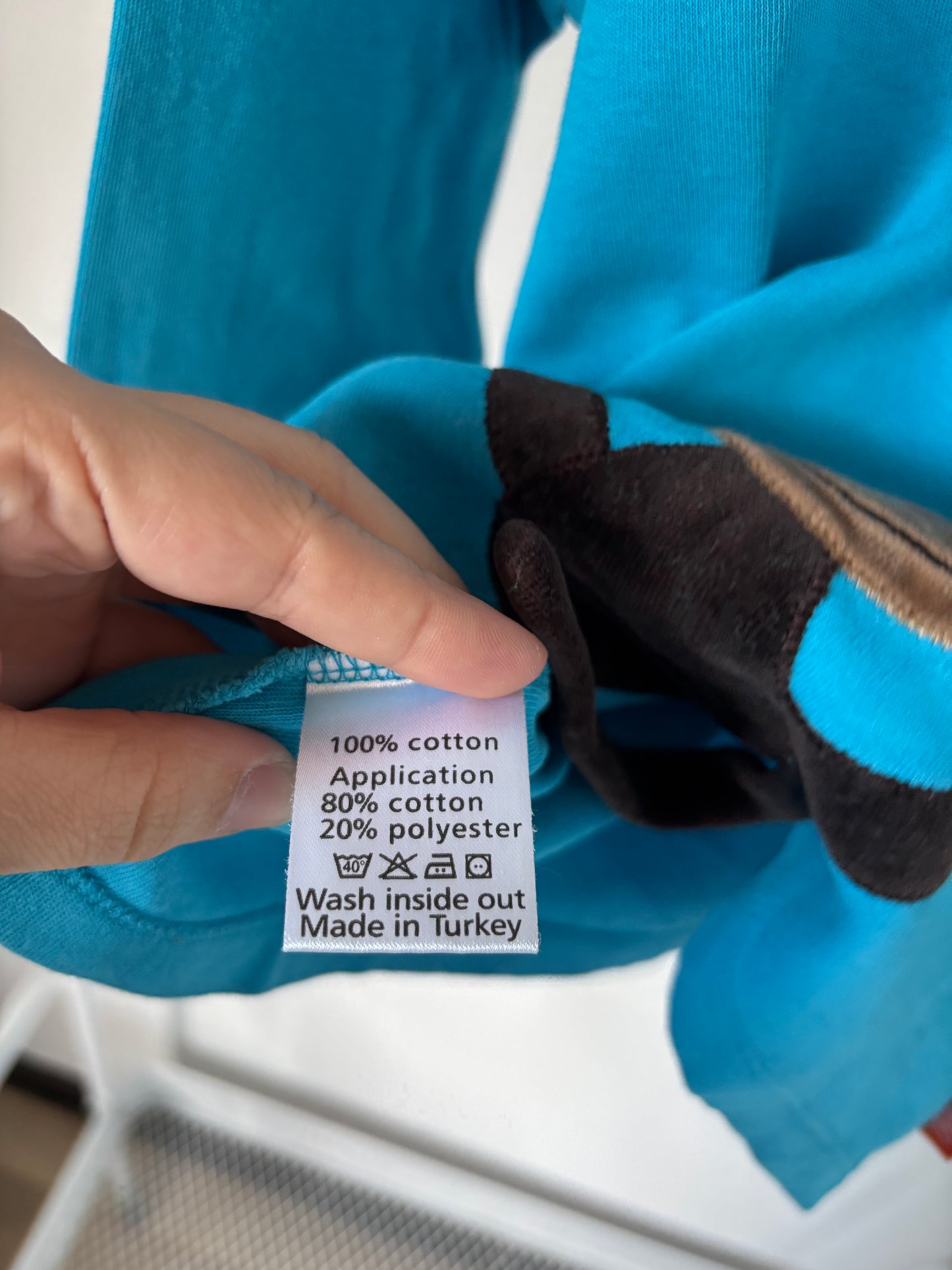 Blauwe longsleeve met aap