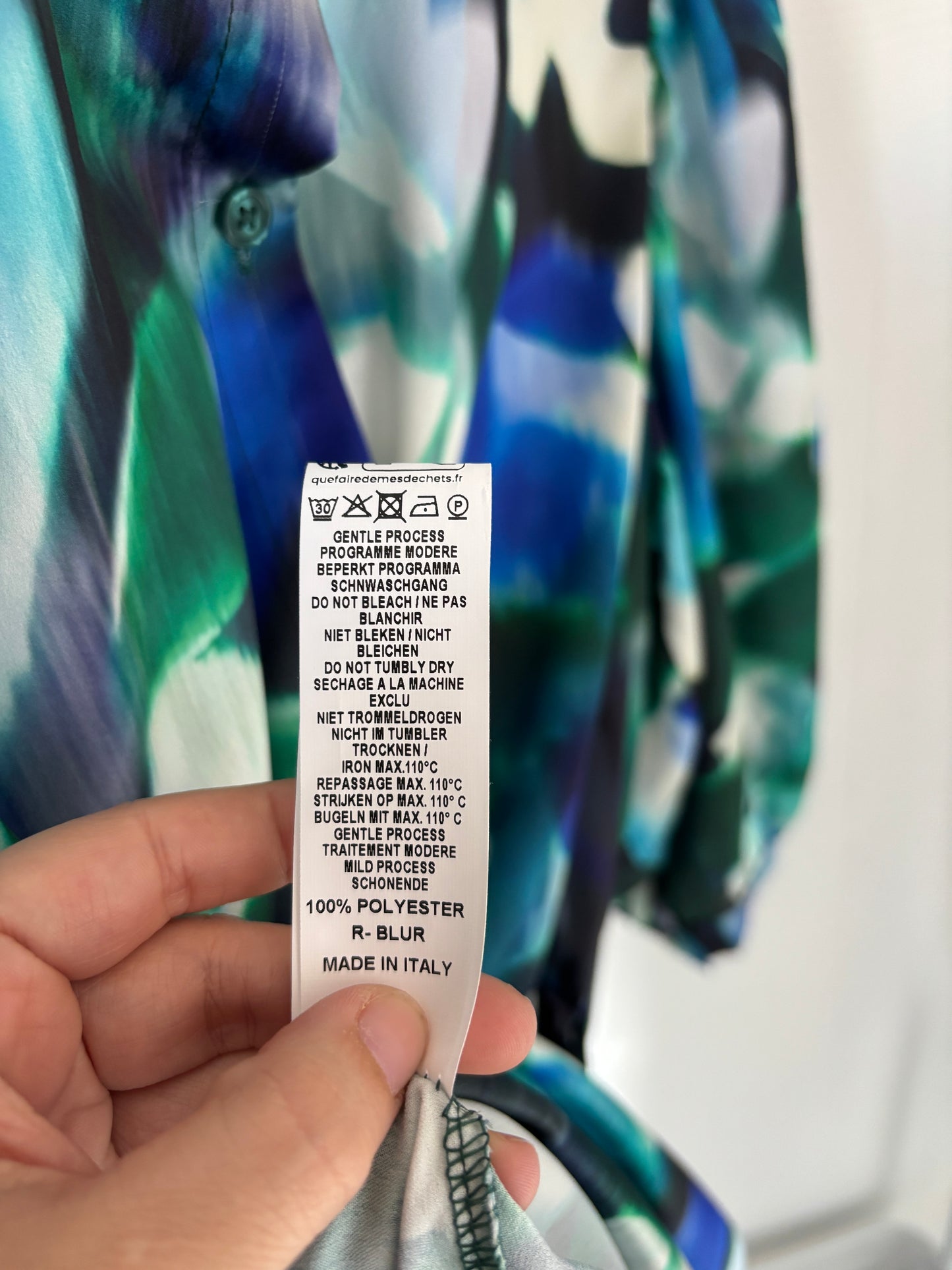 Blauwgroene lange jurk