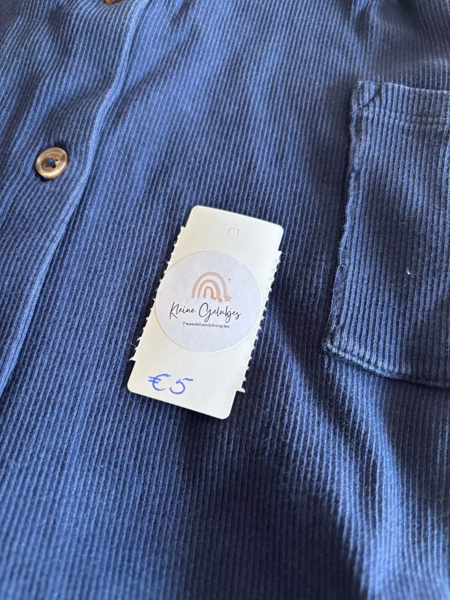 Marineblauwe ribjumpsuit