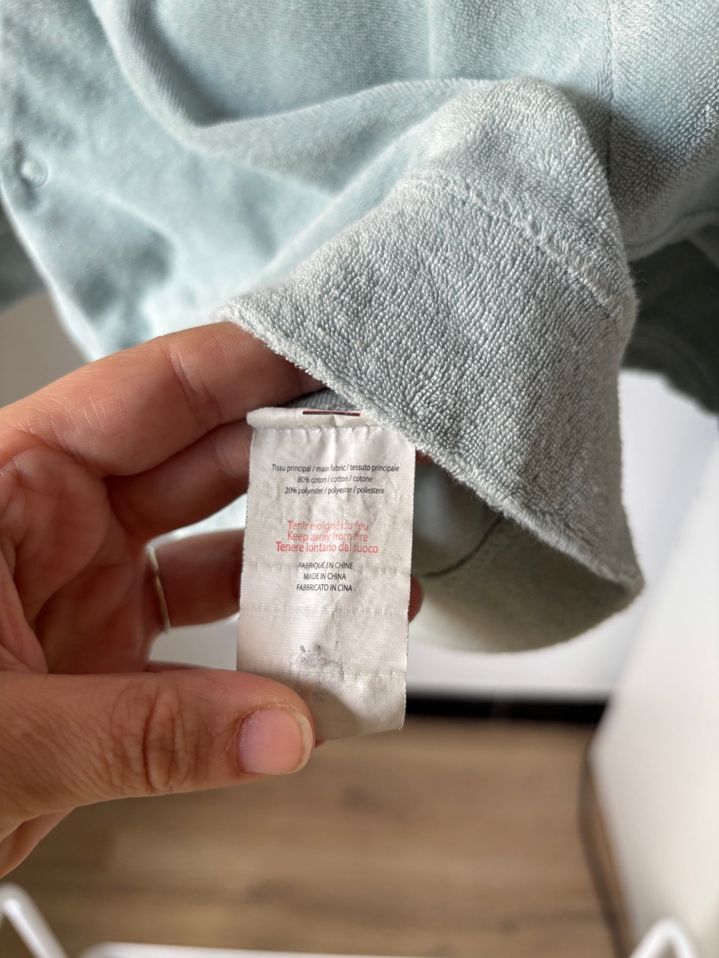 Lichtblauw setje in badstof