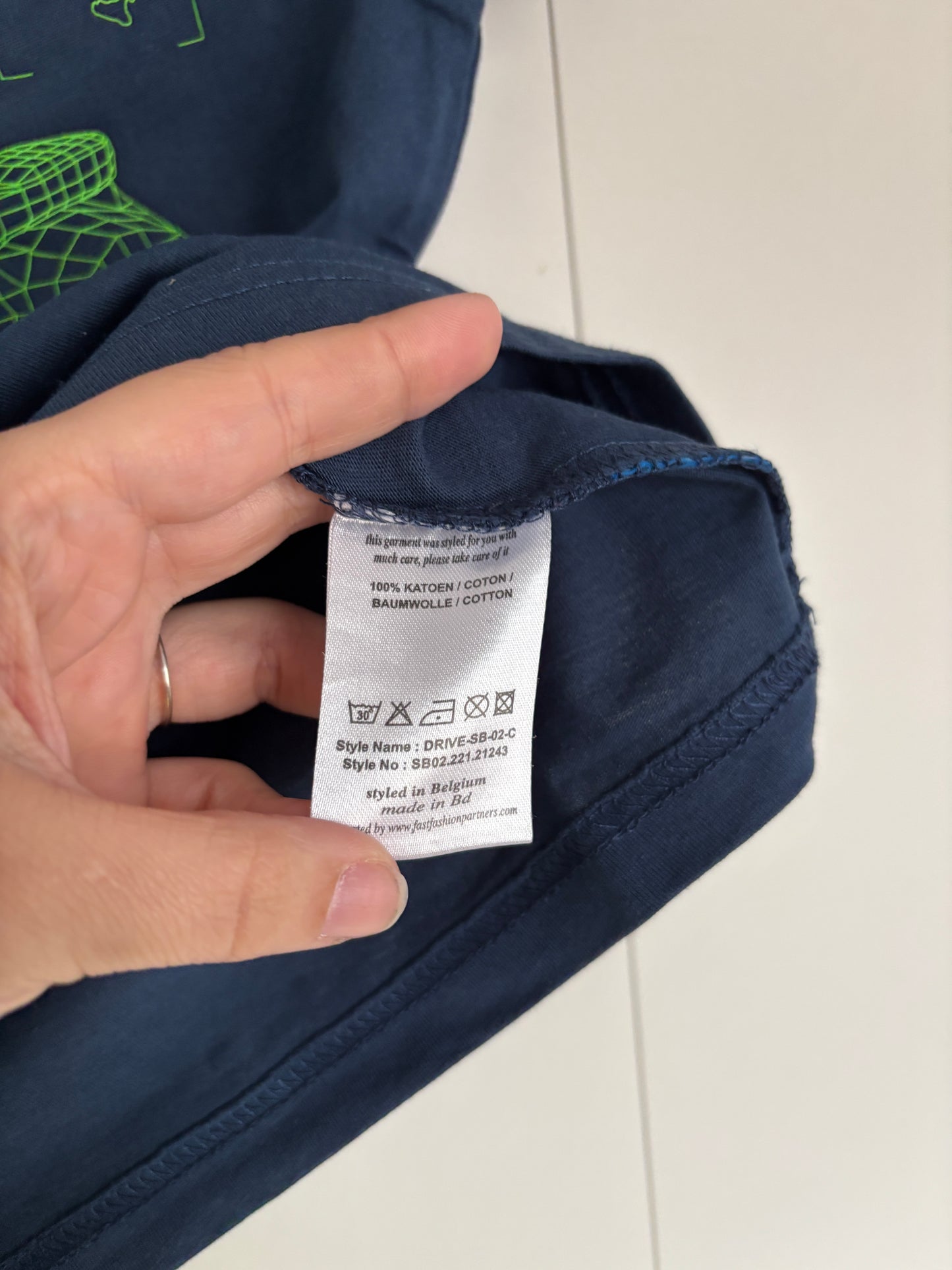 Marineblauwe T-shirt met scooter