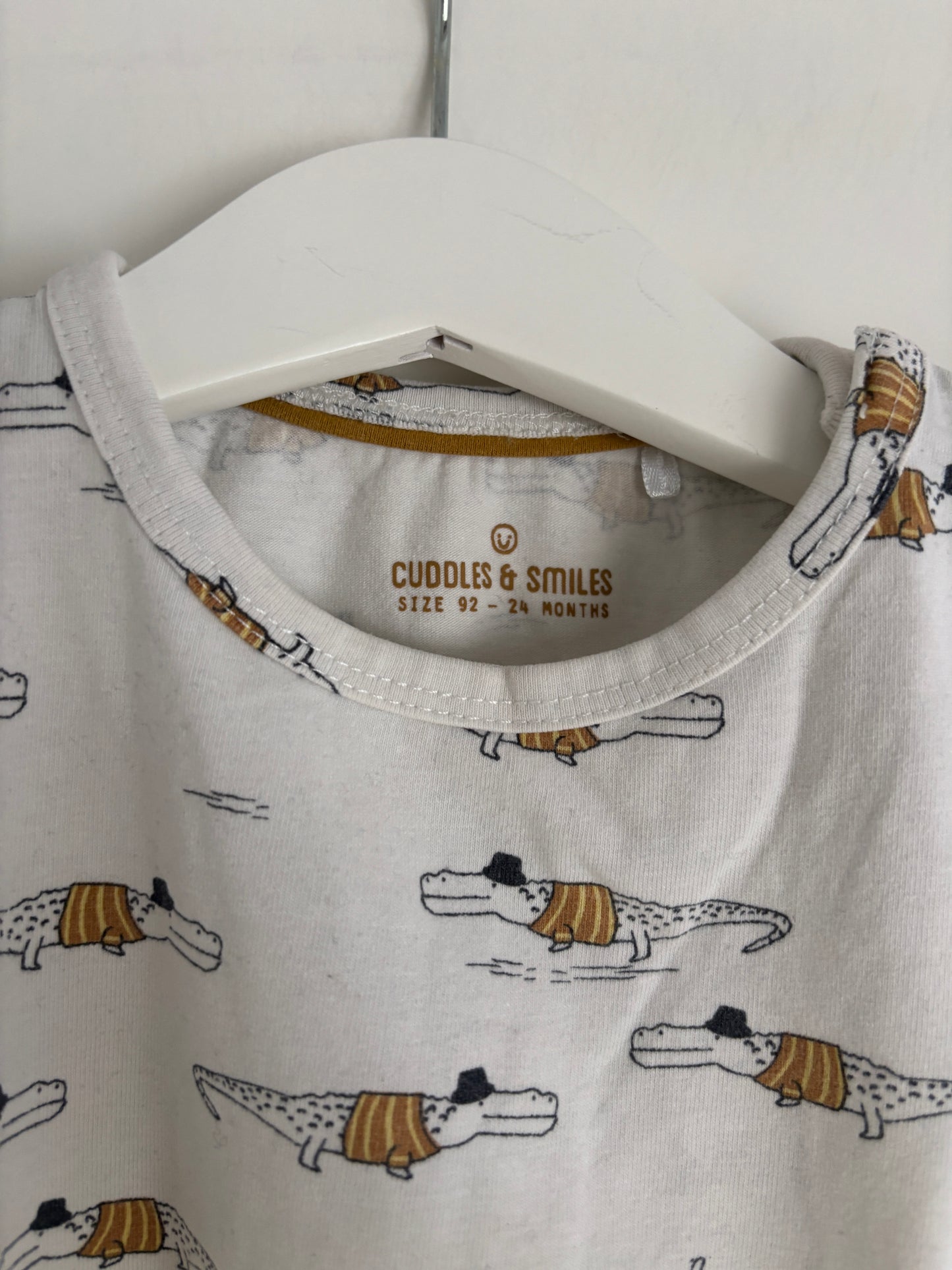 Witte T-shirt met krokodillen