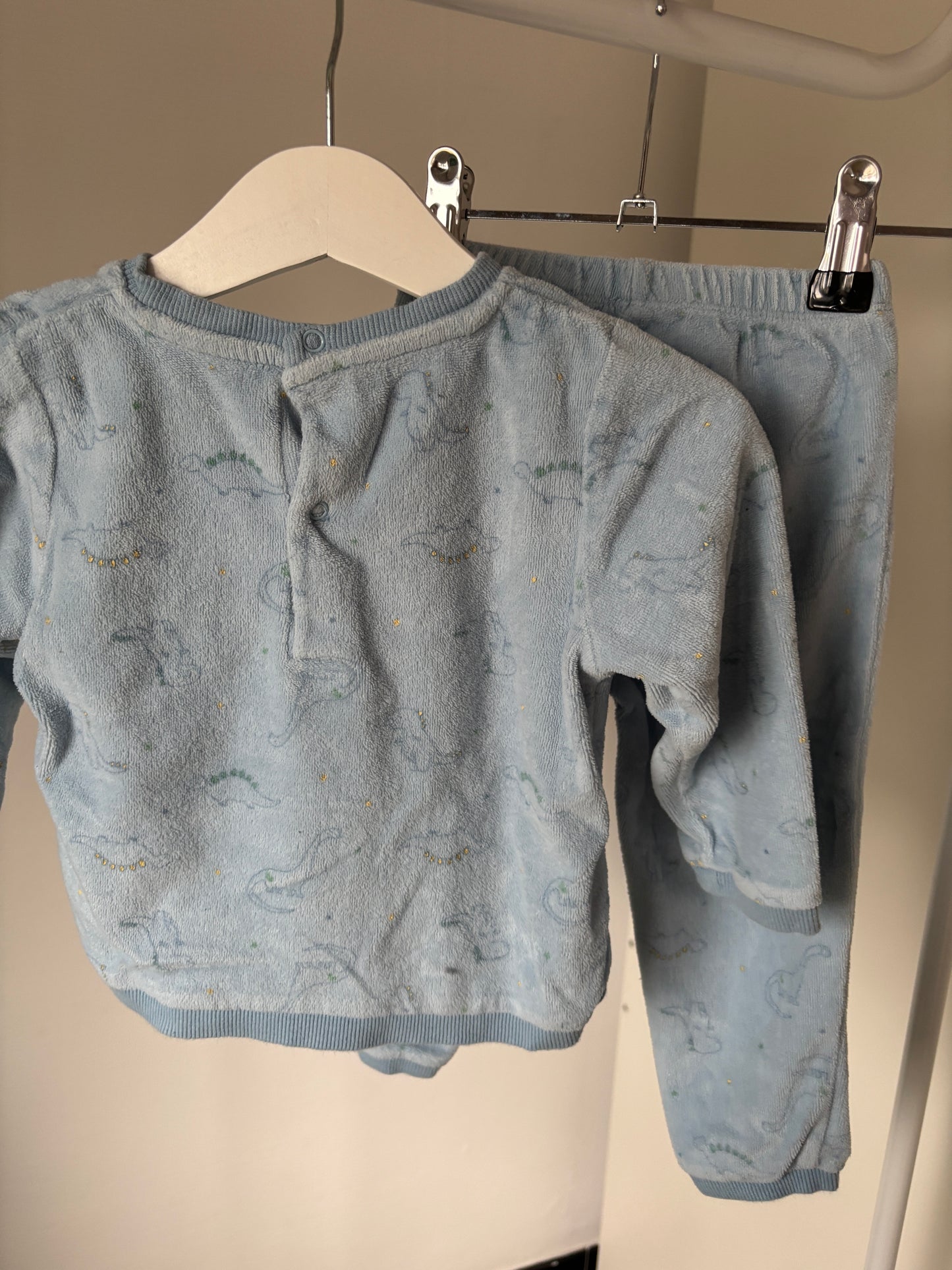 Lichtblauwe tweedelige winterpyjama