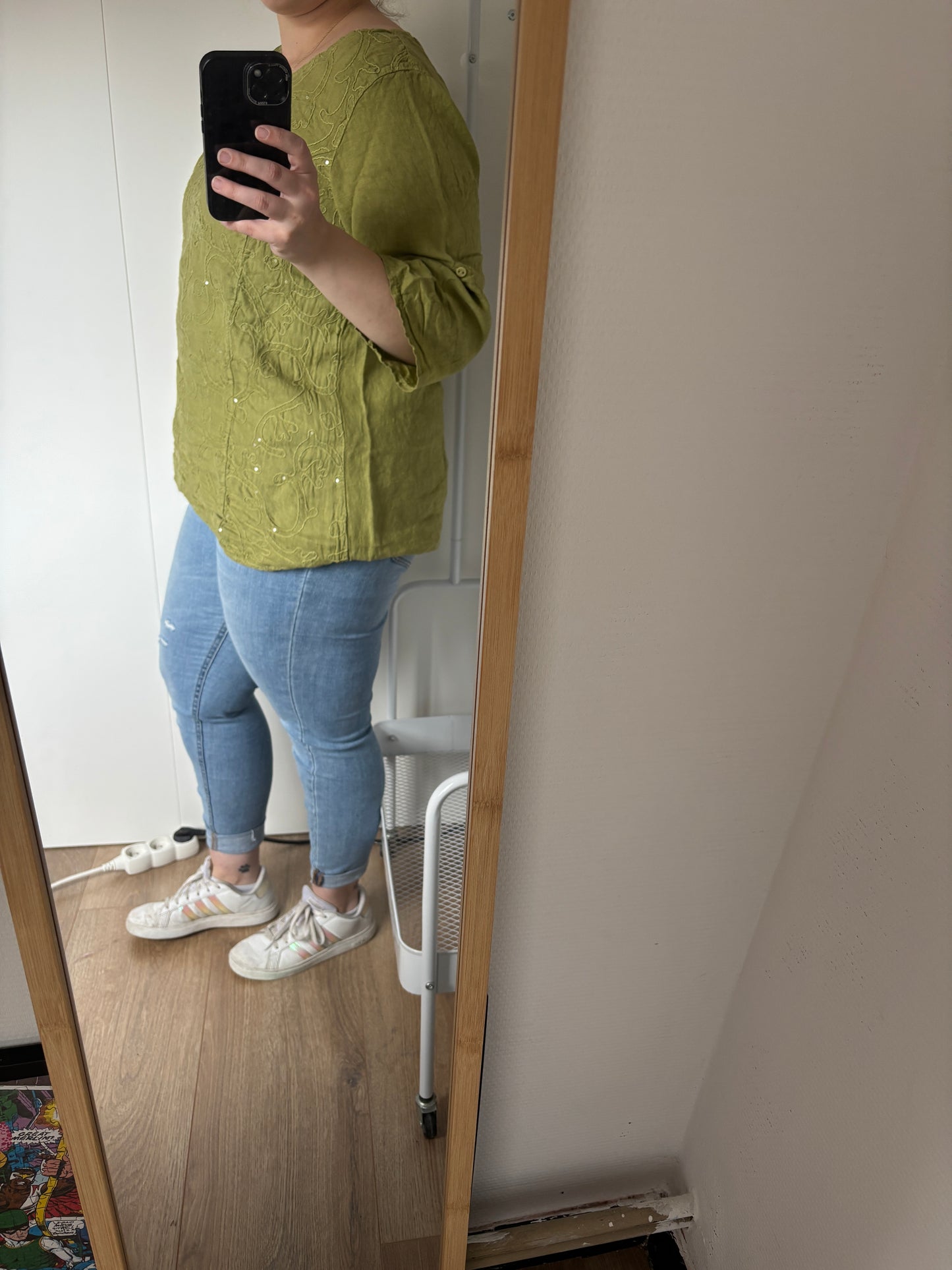 Mosterdgroene blouse