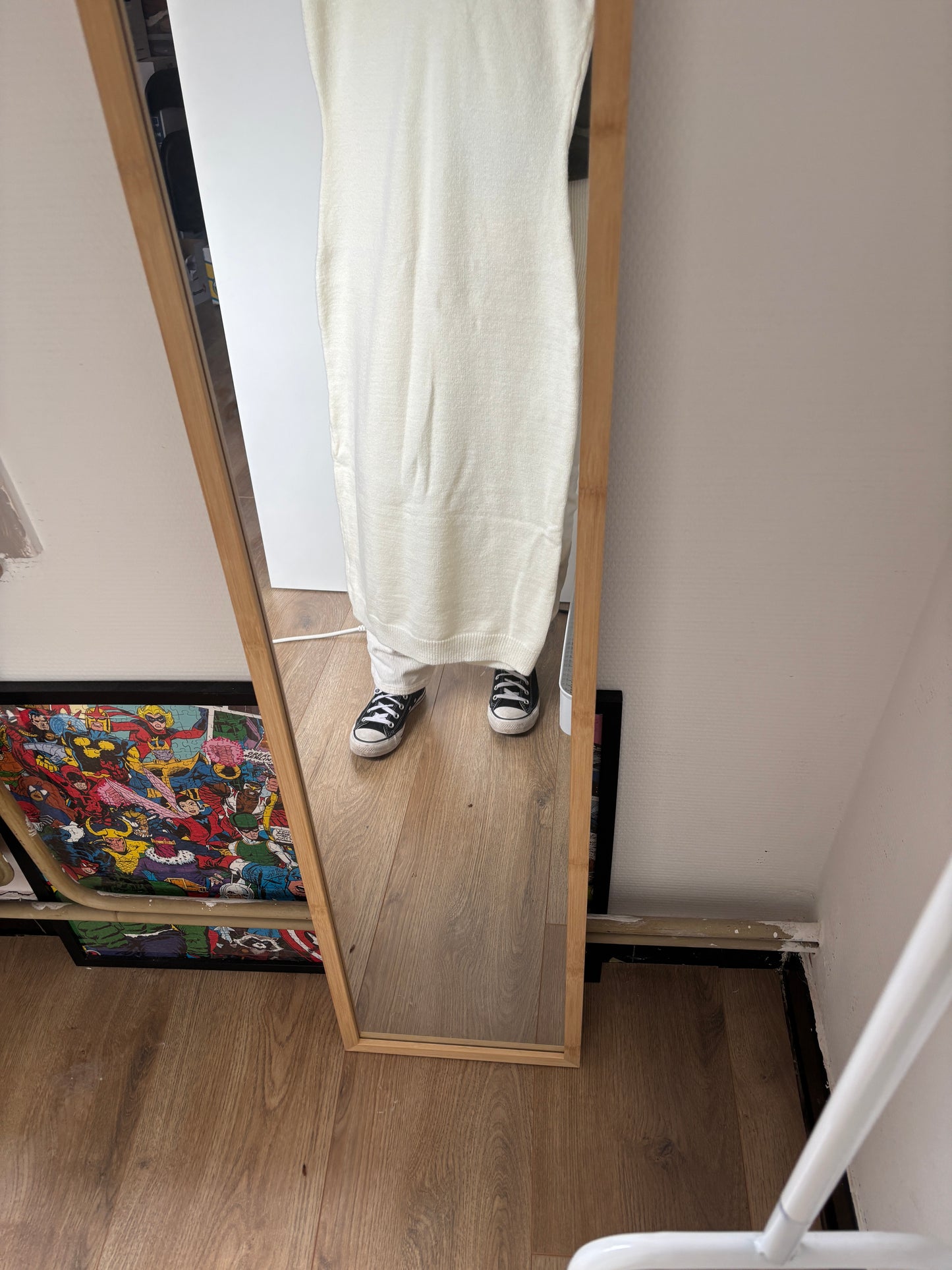 Crèmekleurige lange jurk