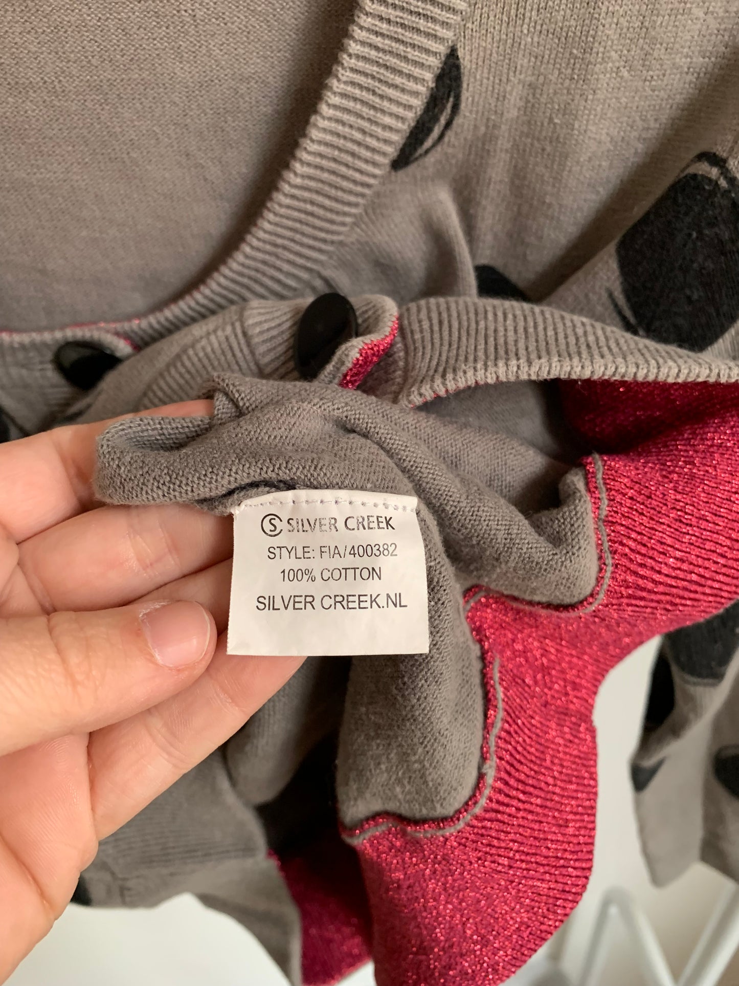 Grijze gestippelde cardigan