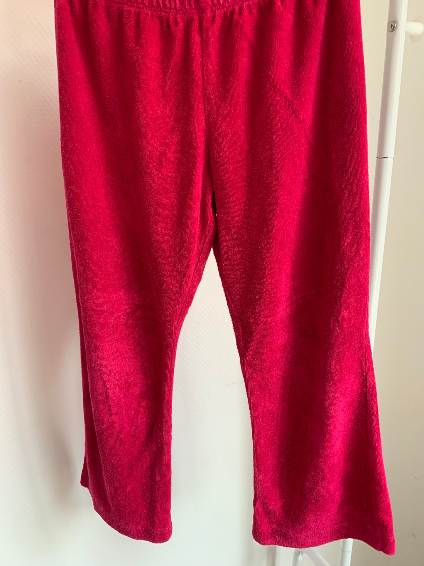 Roze tweedelige pyjama in badstof