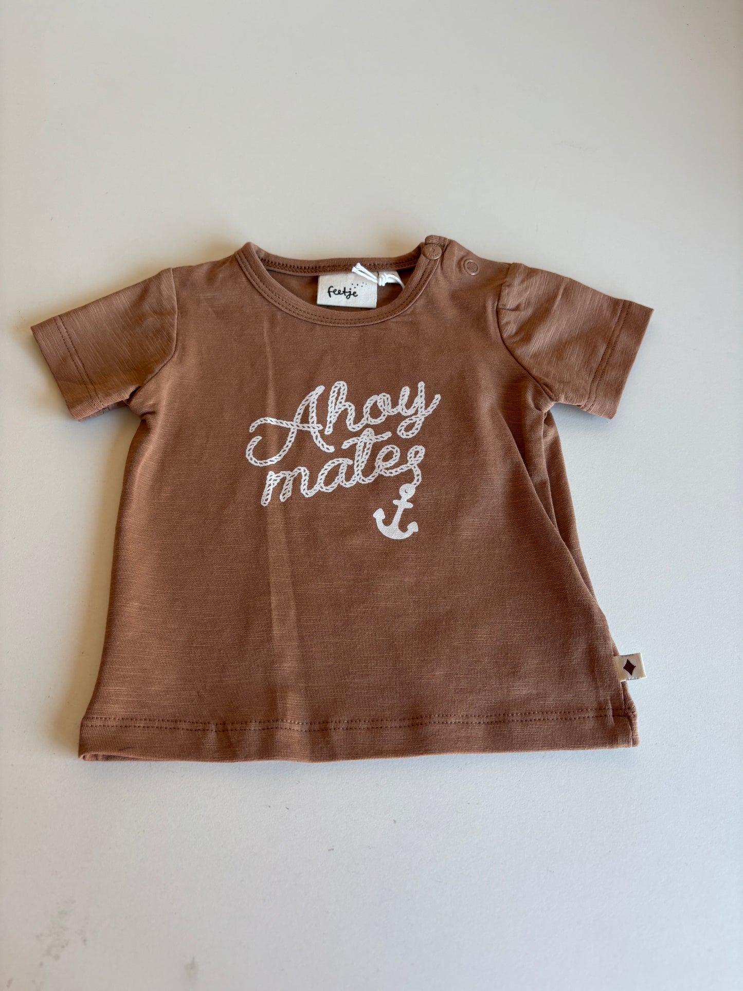 Bruine T-shirt "Ahoy mate"