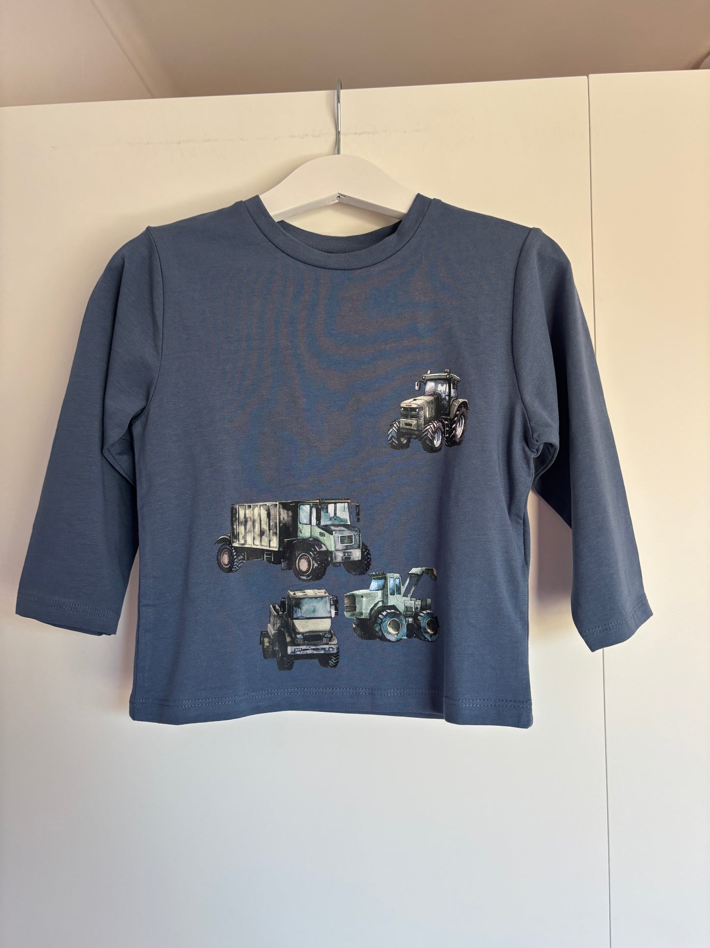 Blauwe longsleeve met traktors