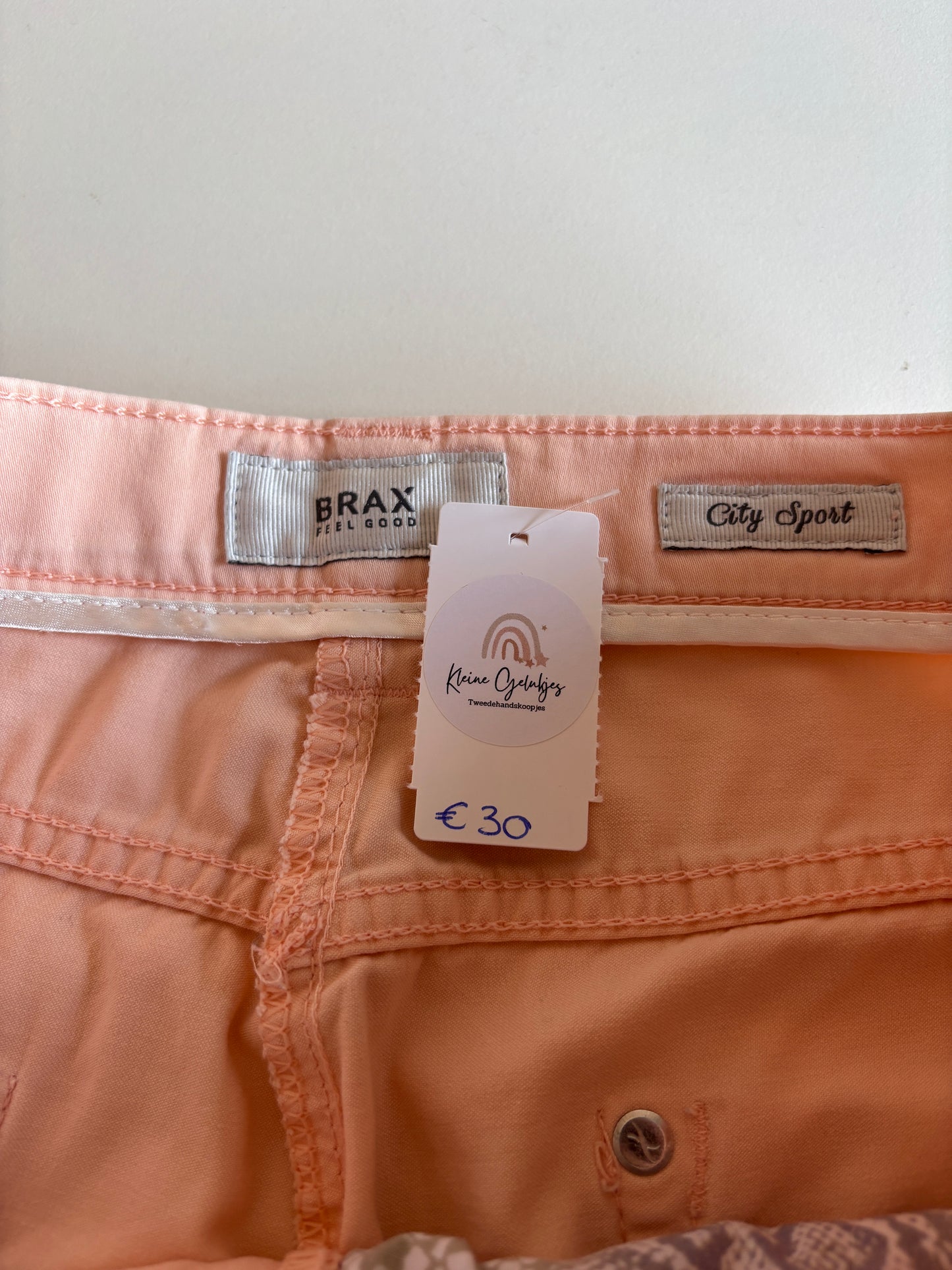 Lichtroze jeansbroek