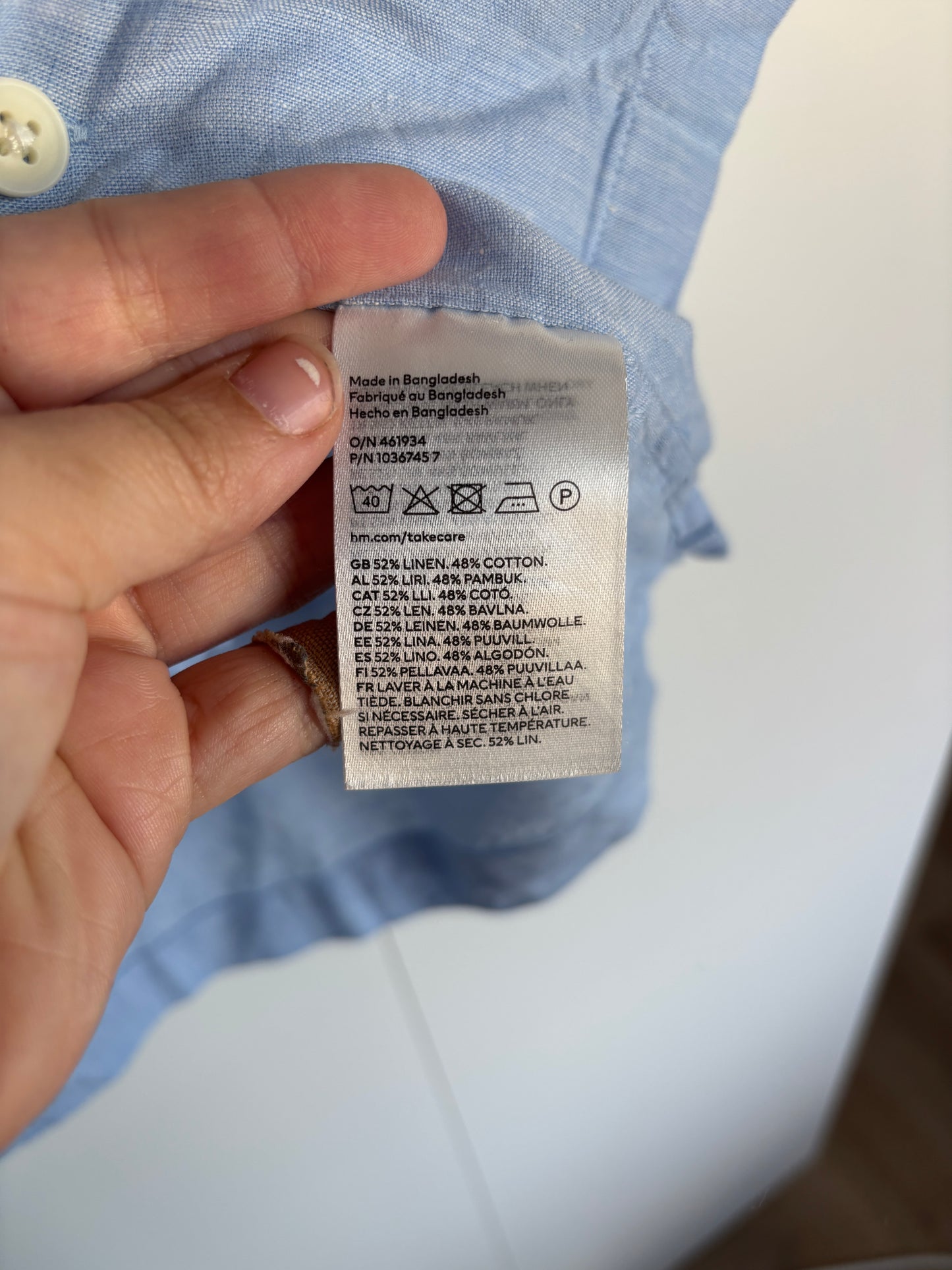 Blauw hemd met korte mouwen