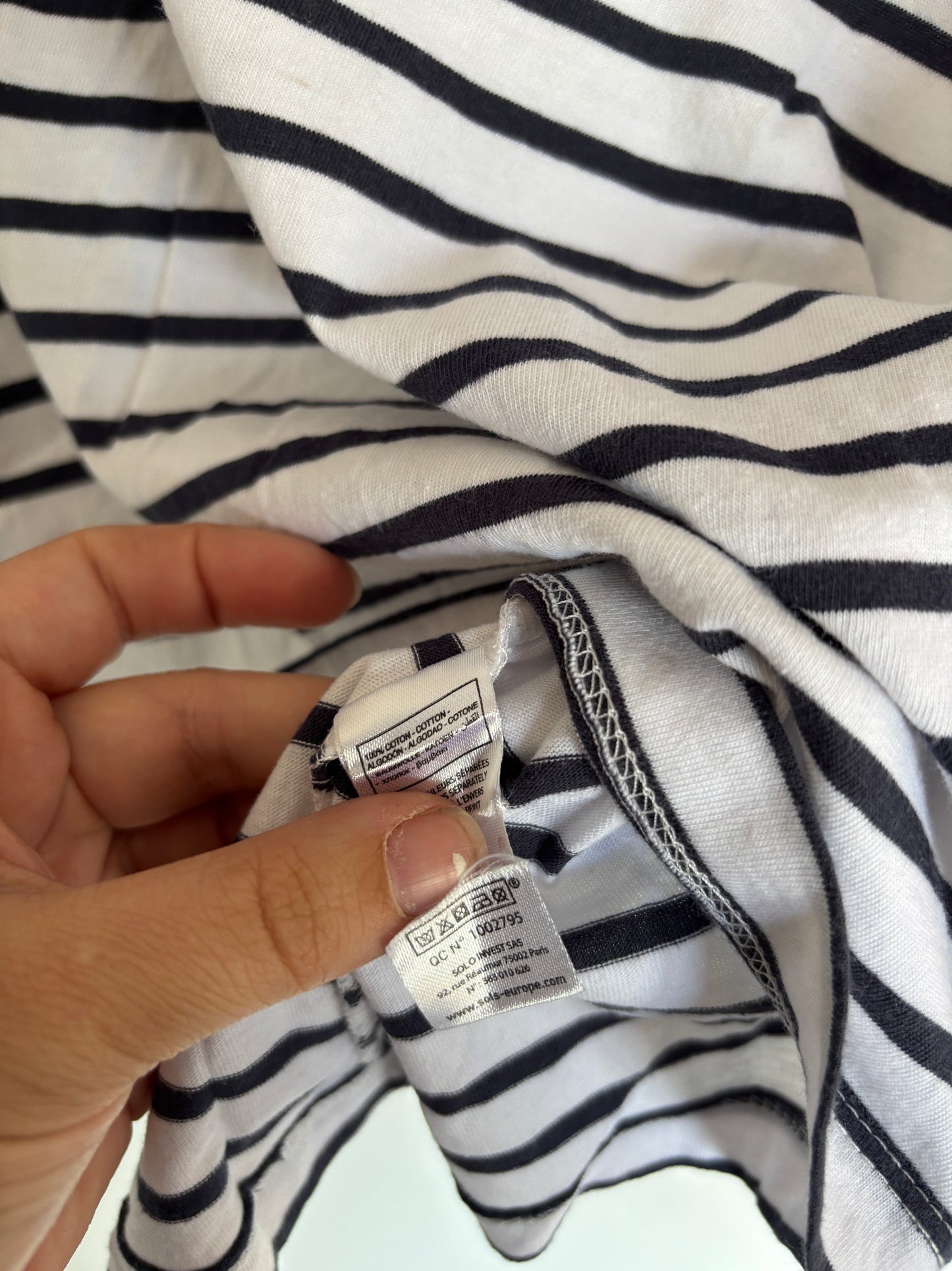 Gestreepte longsleeve "Be Crazy"