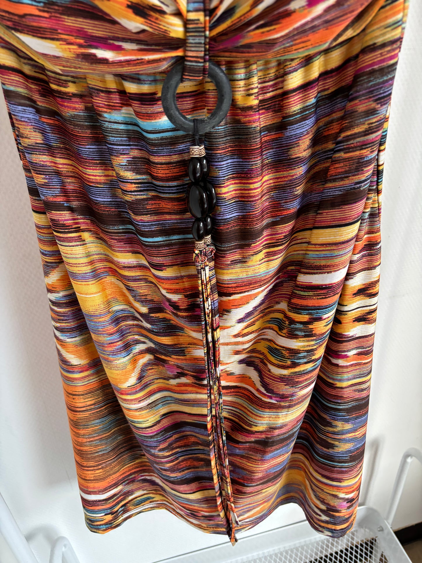 Gestreepte mouwloze jurk