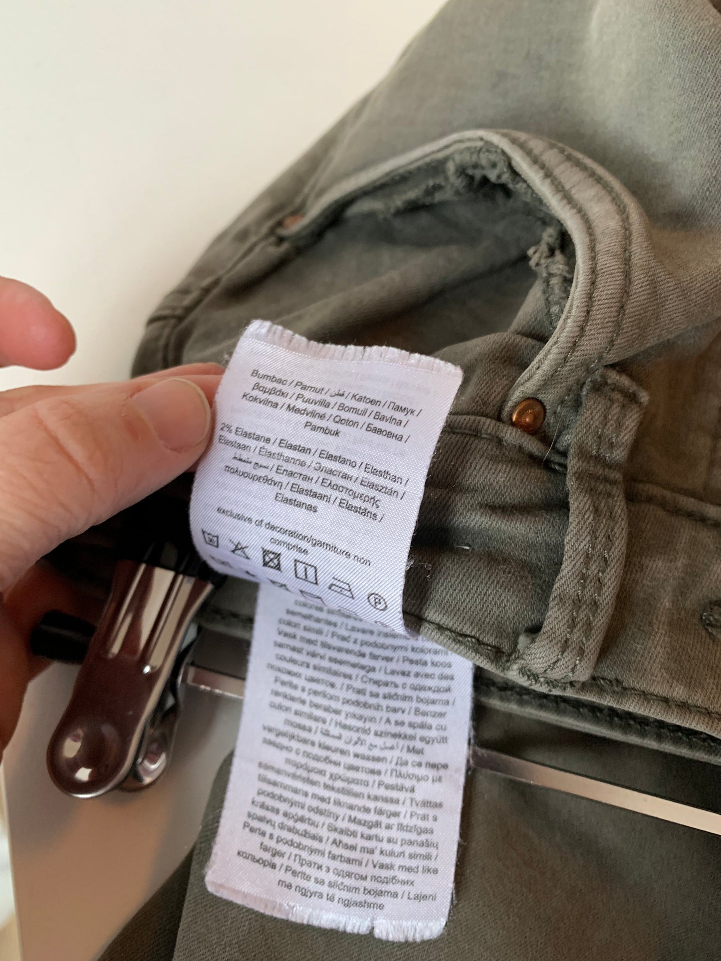 Khaki cargojeansbroek