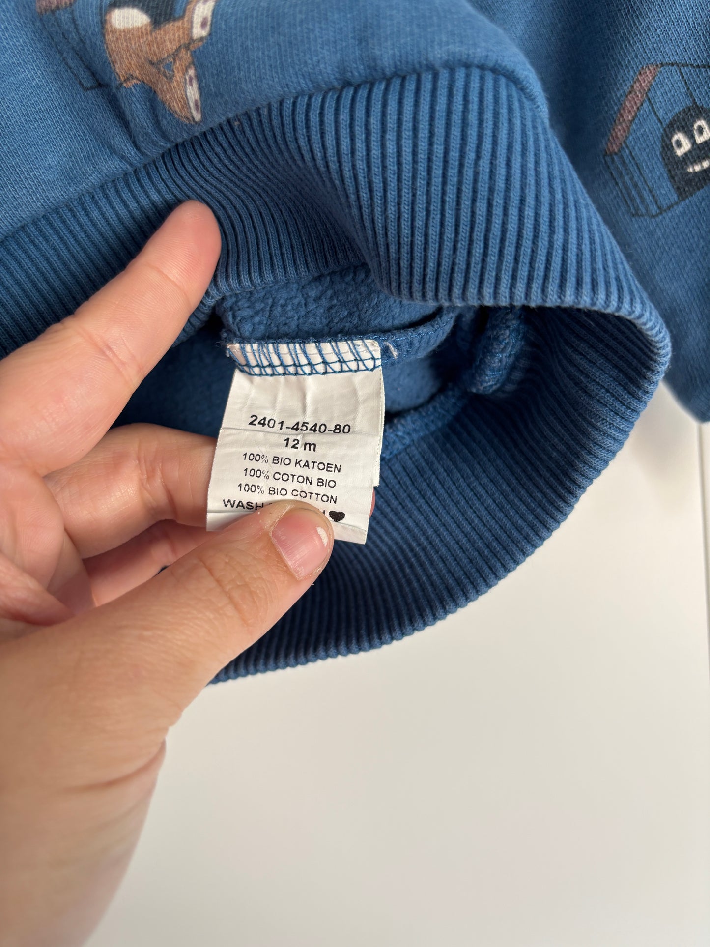 Blauwe sweater met hondjes