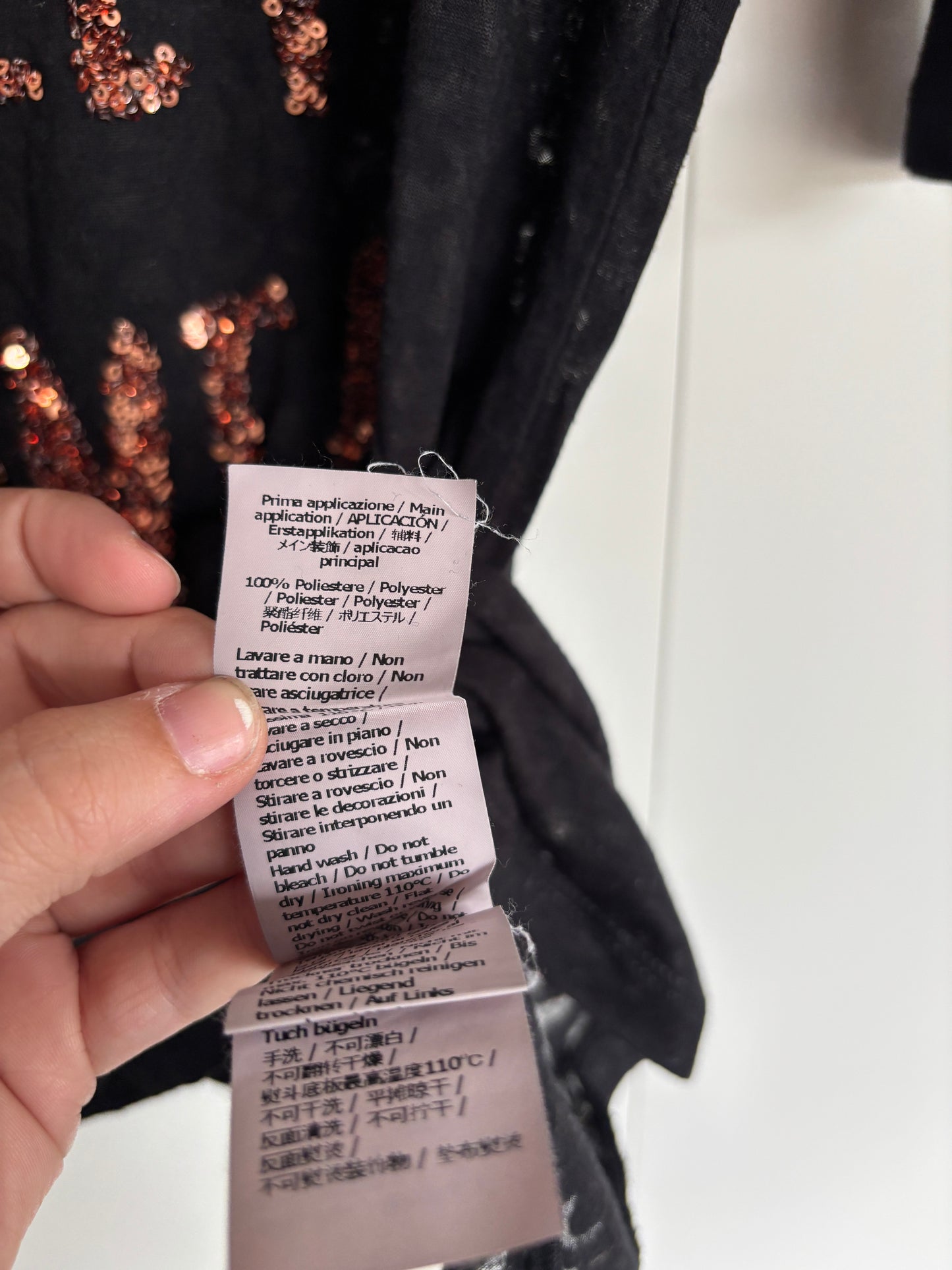 Zwarte longsleeve met panterprint