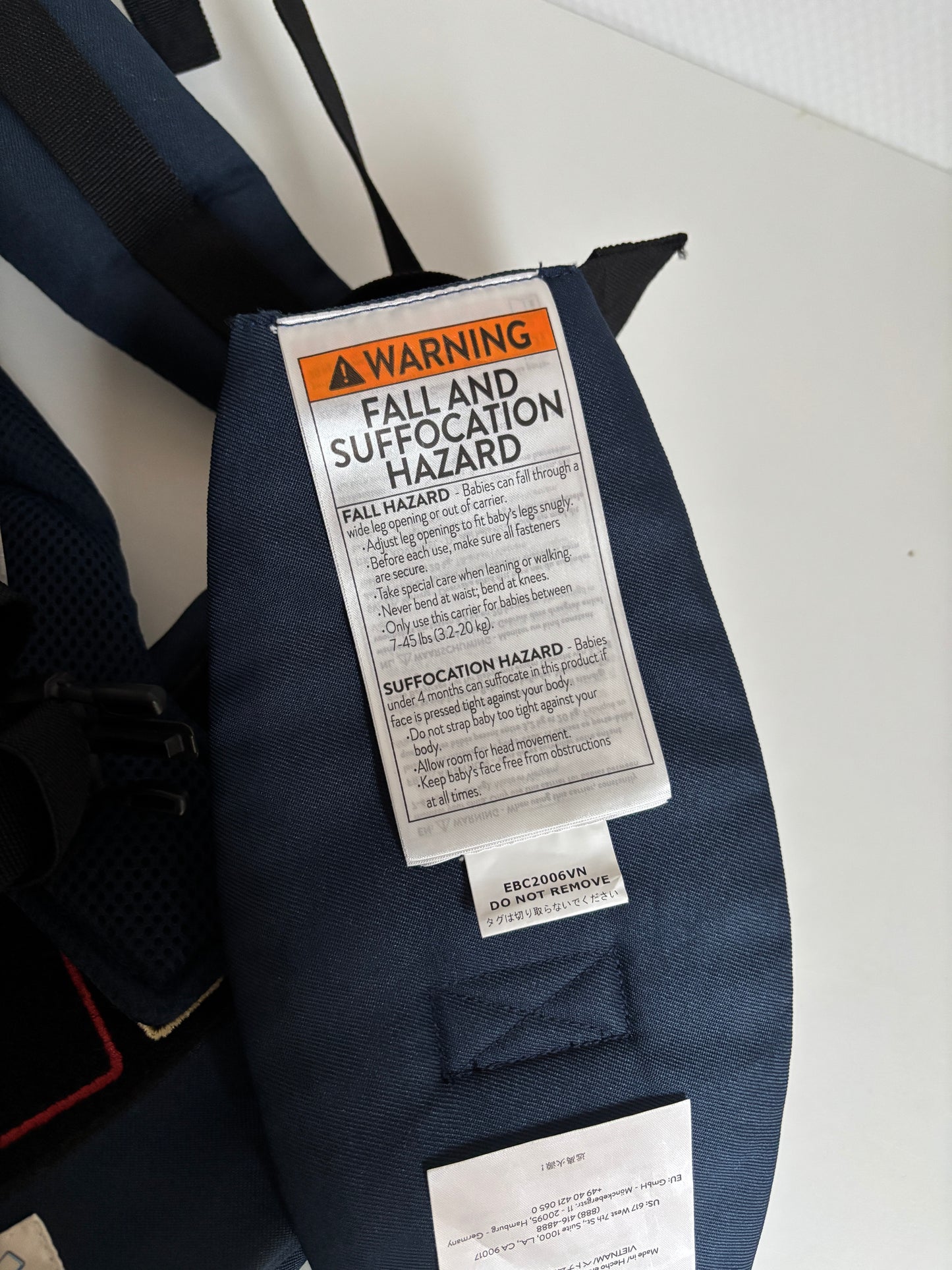 Marineblauwe draagzak