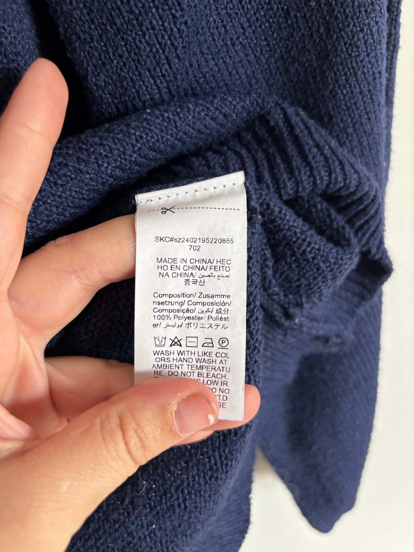 Marineblauwe trui met Amerikaanse vlag