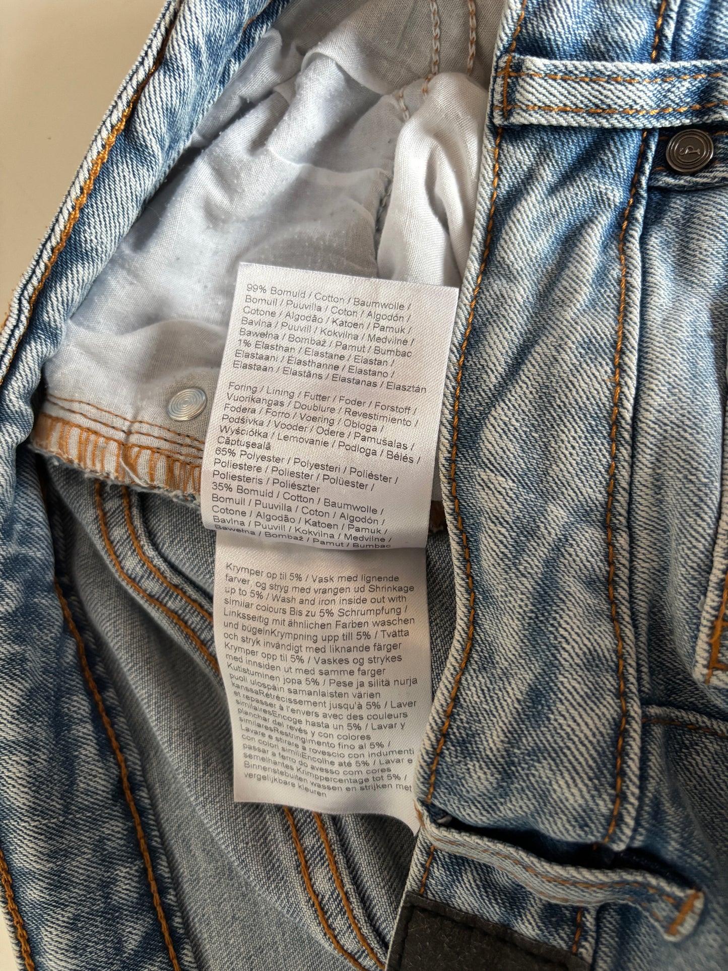 Lichtblauwe halflange jeansrok