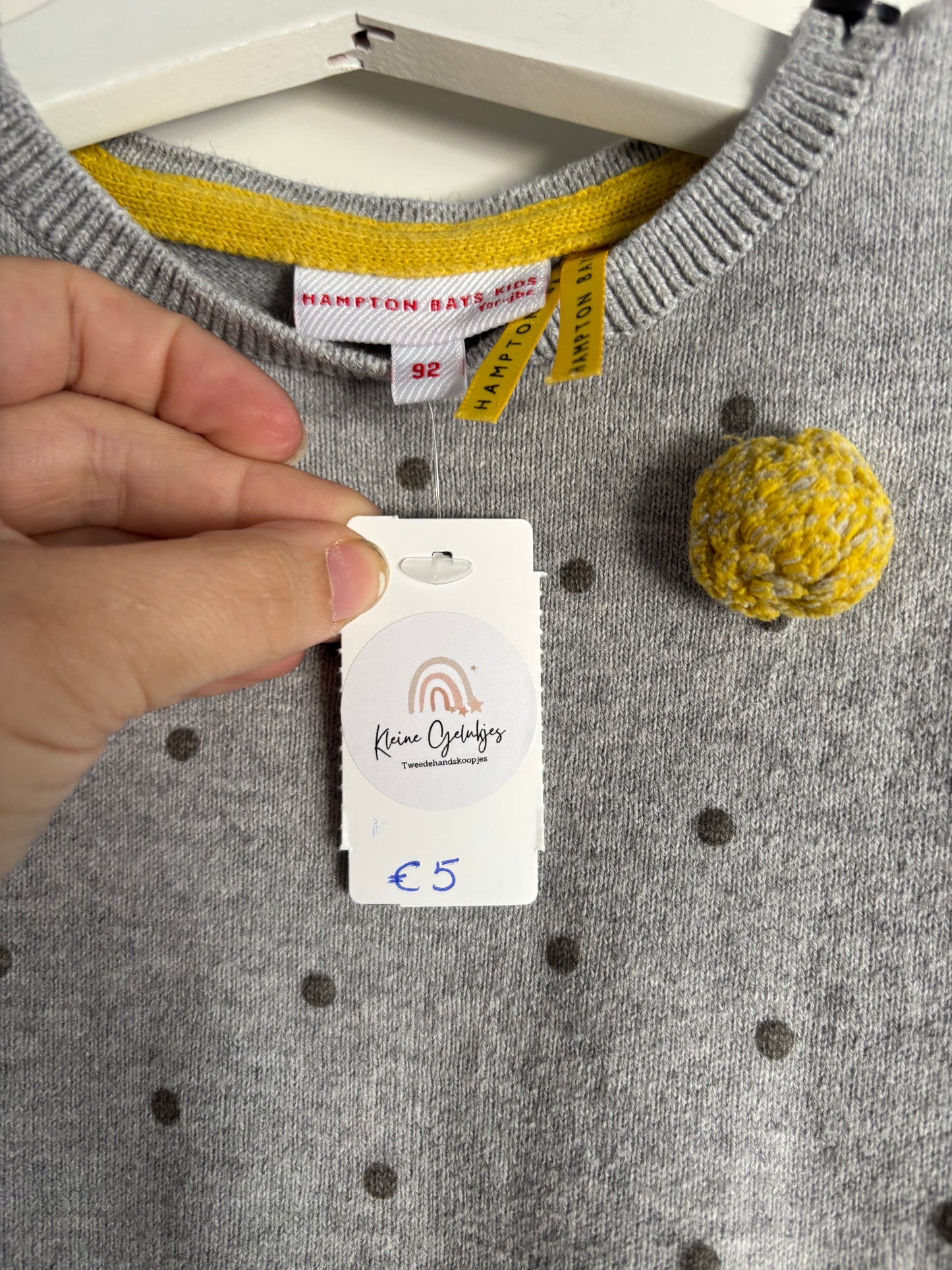 Grijze gestippelde jurk