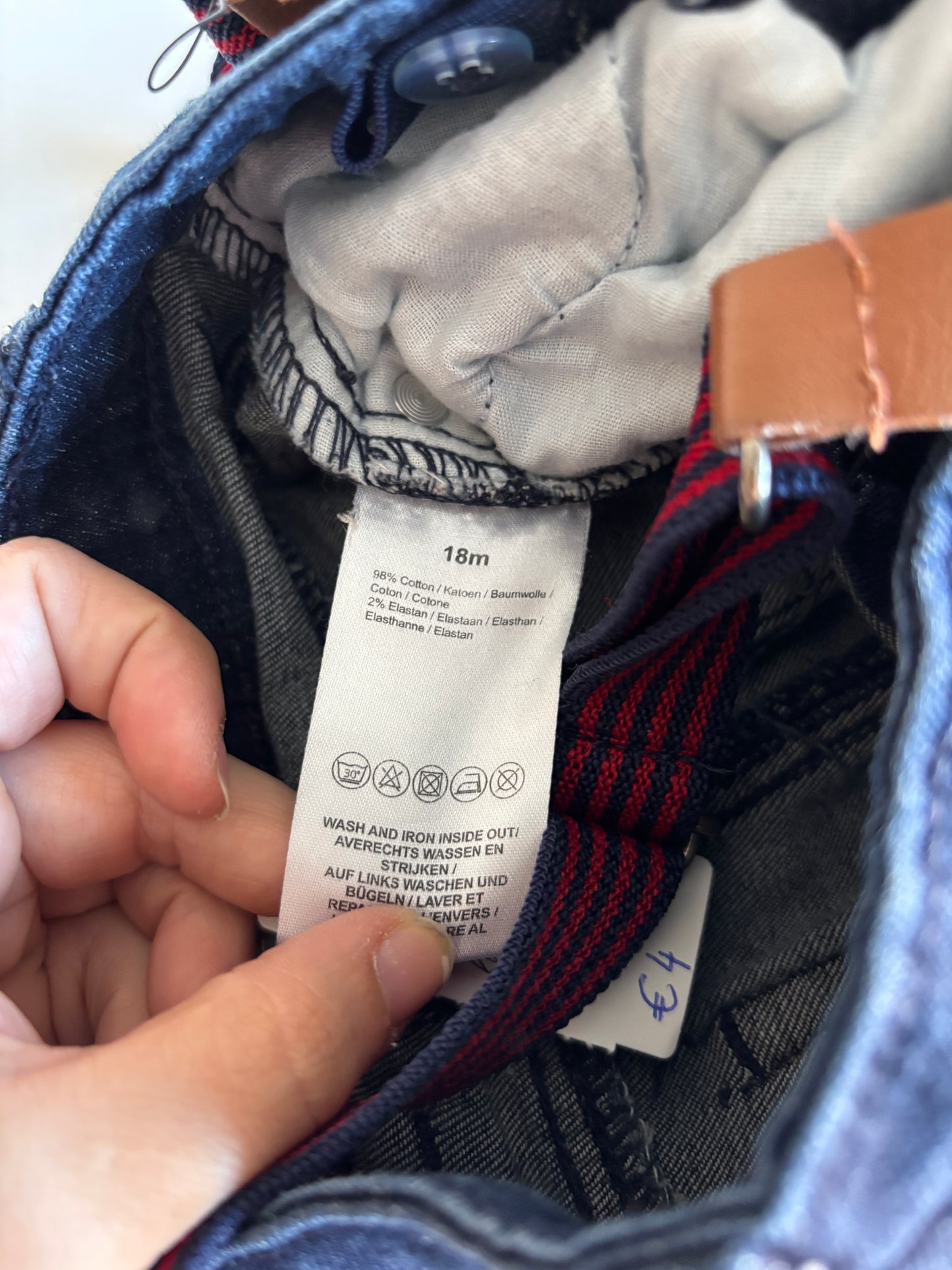 Jeansbroek met bretellen