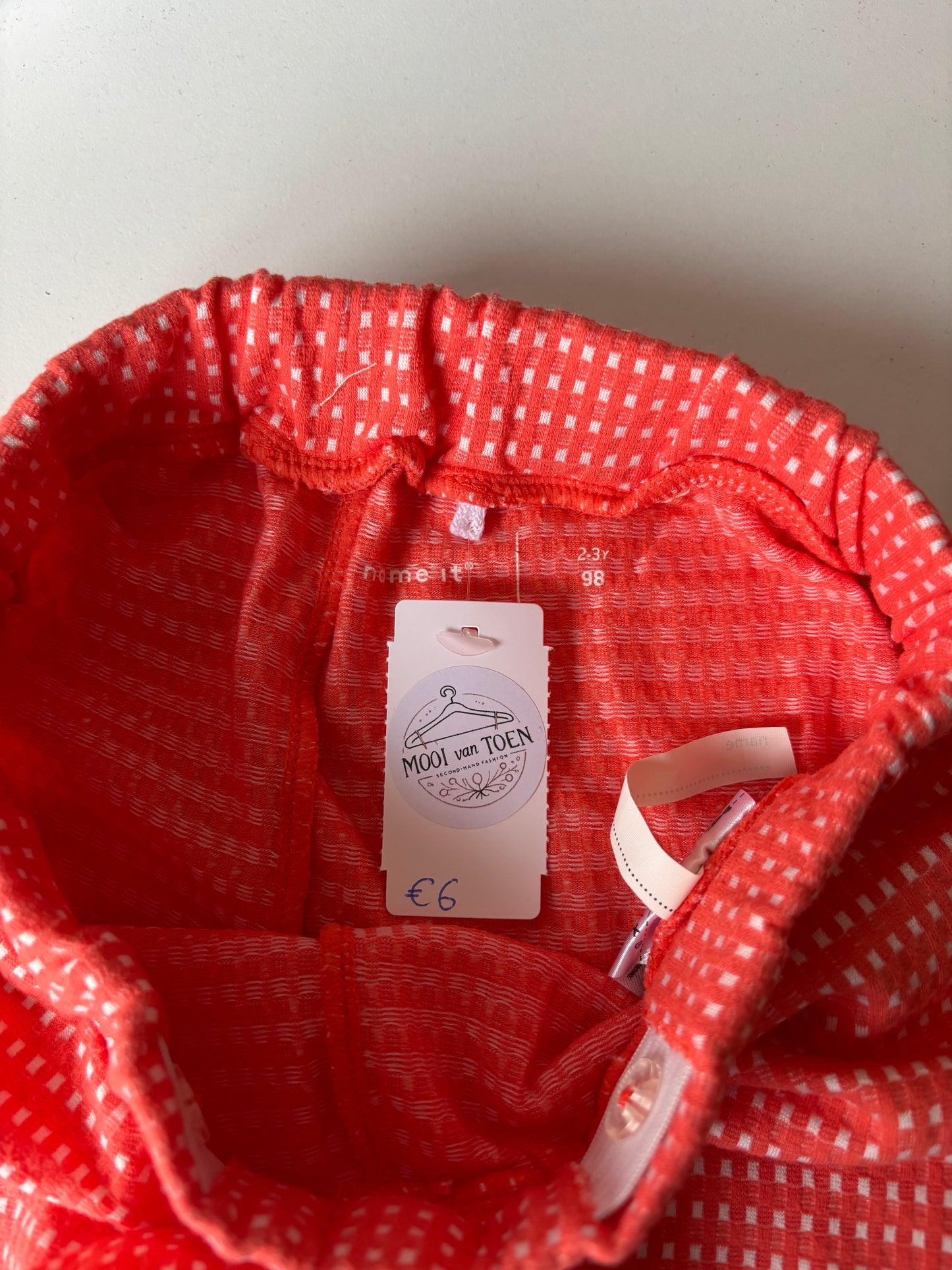 Oranje geruite broek