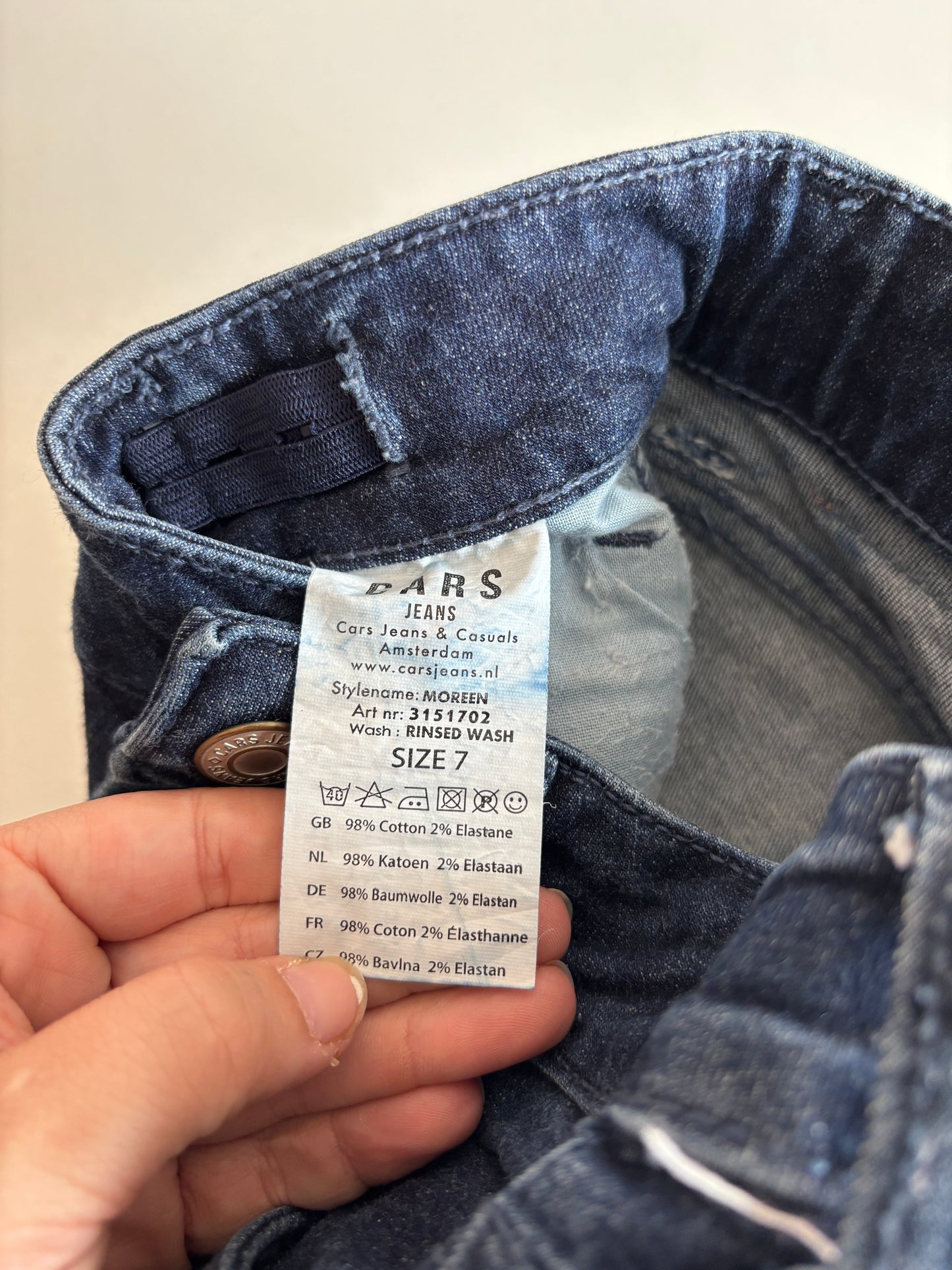 Marineblauwe skinny jeansbroek