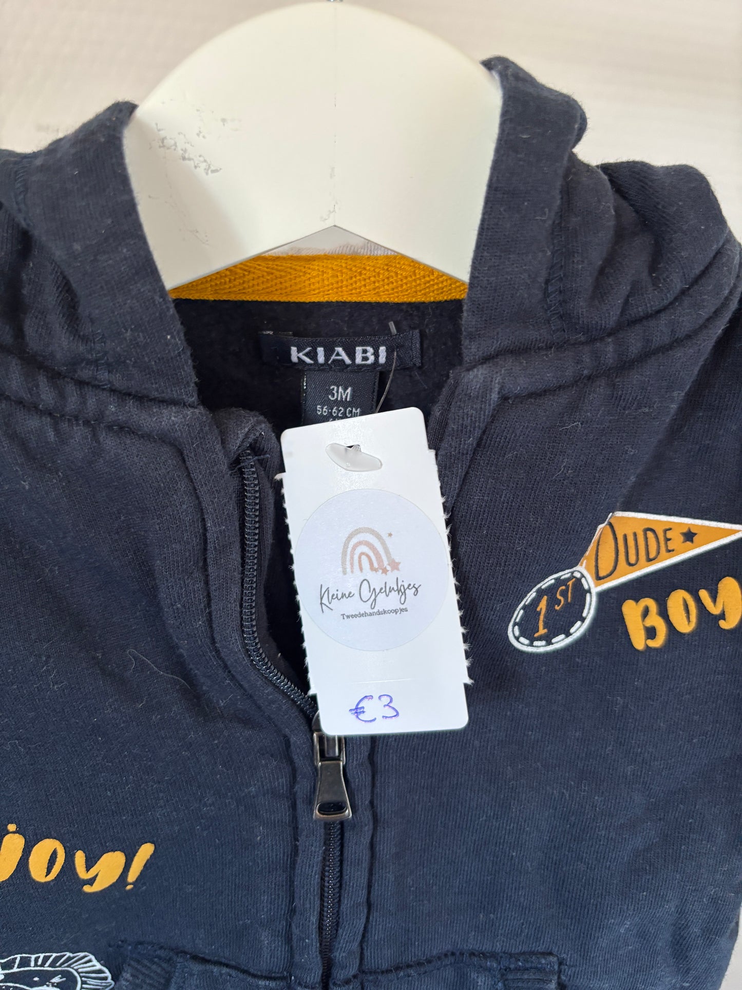 Marineblauwe vest met capuchon