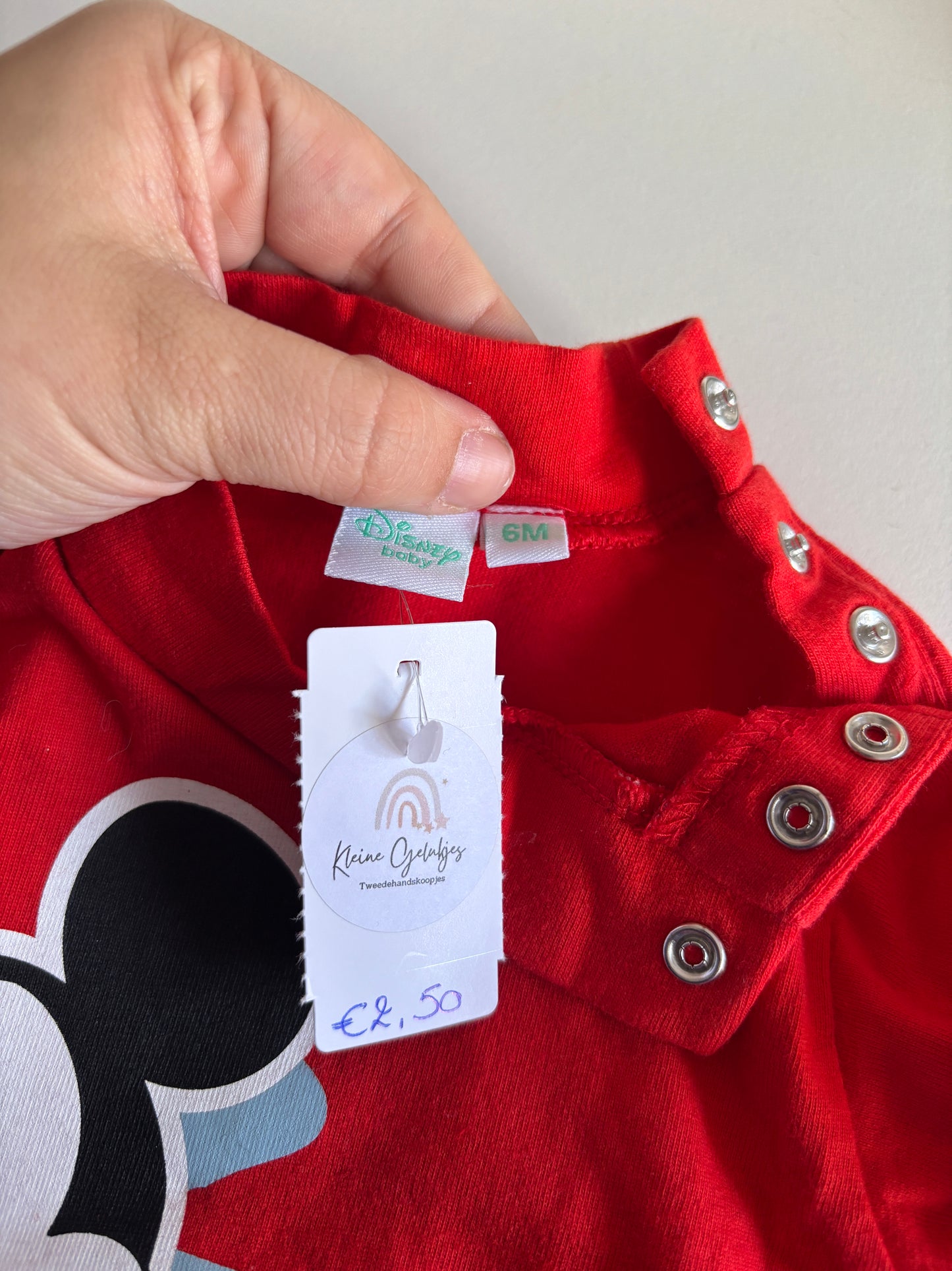 Rode longsleeve Mickey Mouse