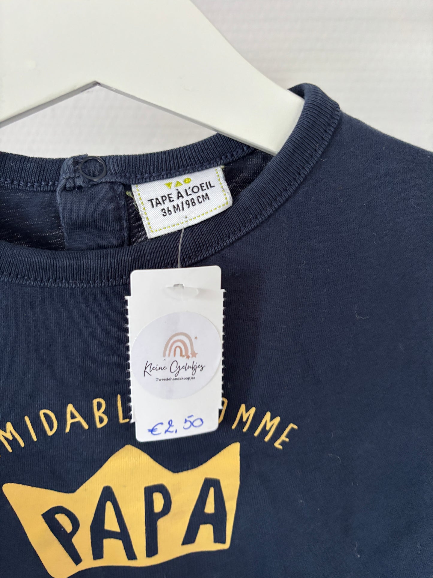 Marineblauwe longsleeve "Formidable comme papa"