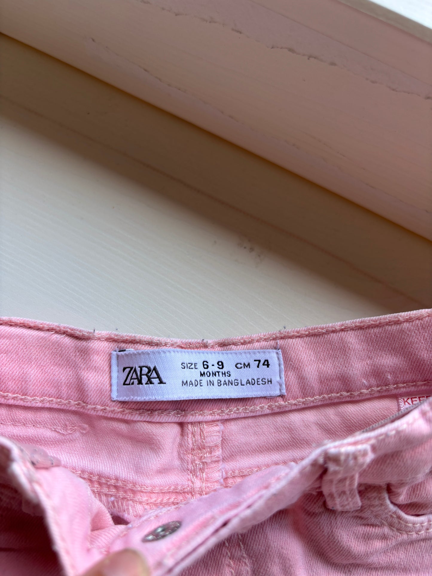 Lichtroze jeansbroek