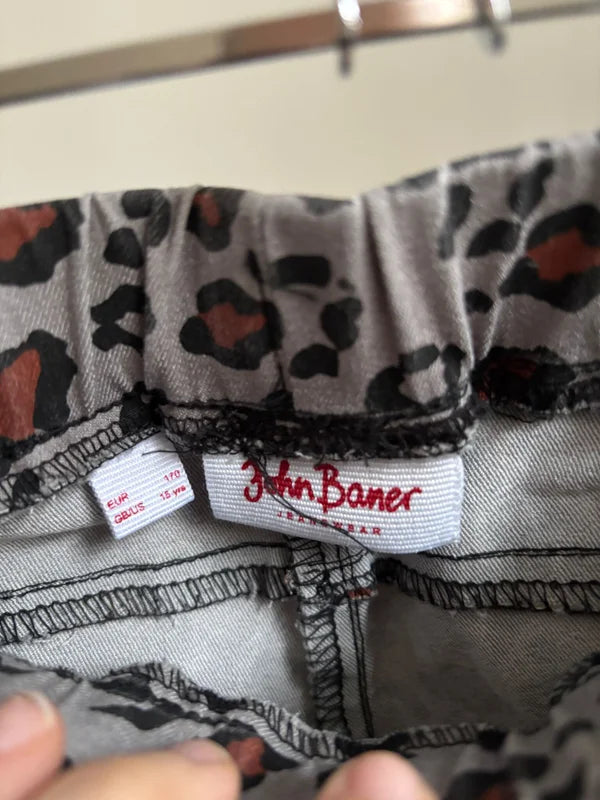 Grijze panterjeansbroek