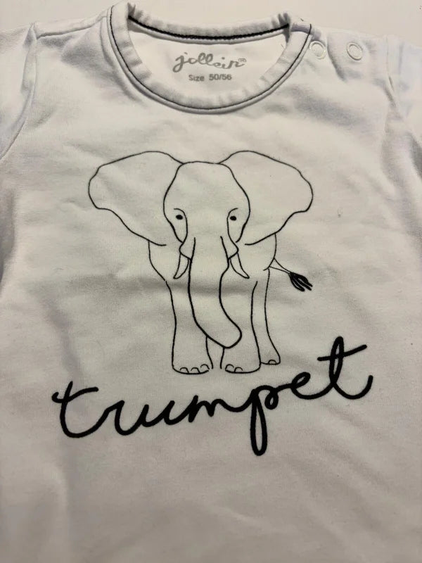 Witte longsleeve "Trumpet"
