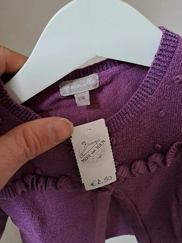 Paarse cardigan