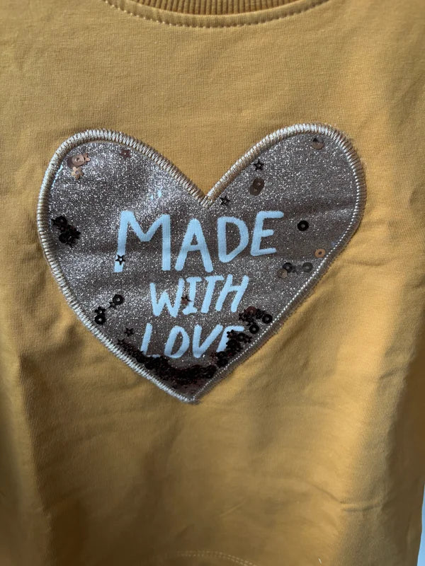 Mosterdgeel sweaterjurkje