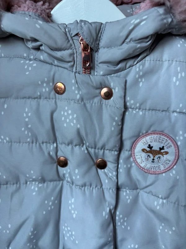 Lichtgrijze winterjas