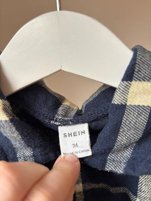 Marineblauw geruite jurkje