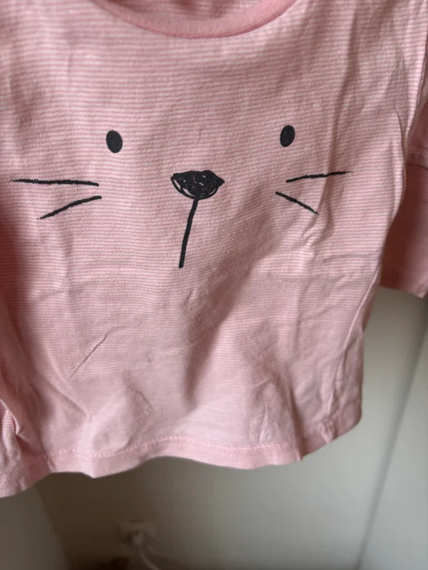 Lichtroze gestreepte longsleeve