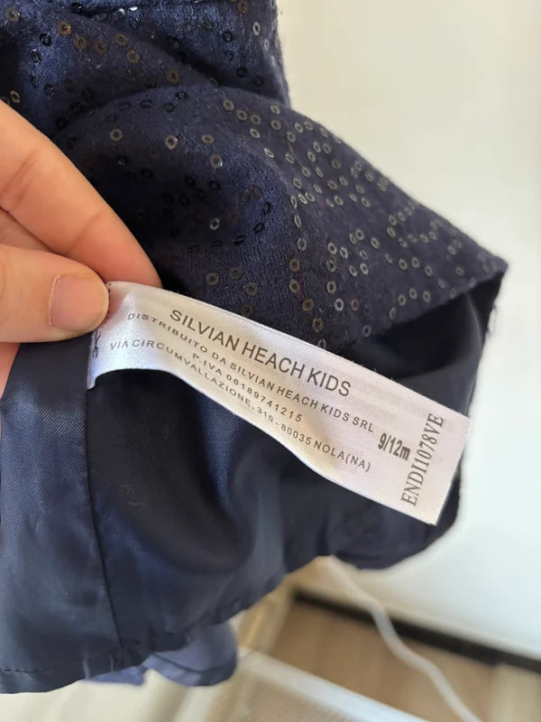 Marineblauwe glitterjurk