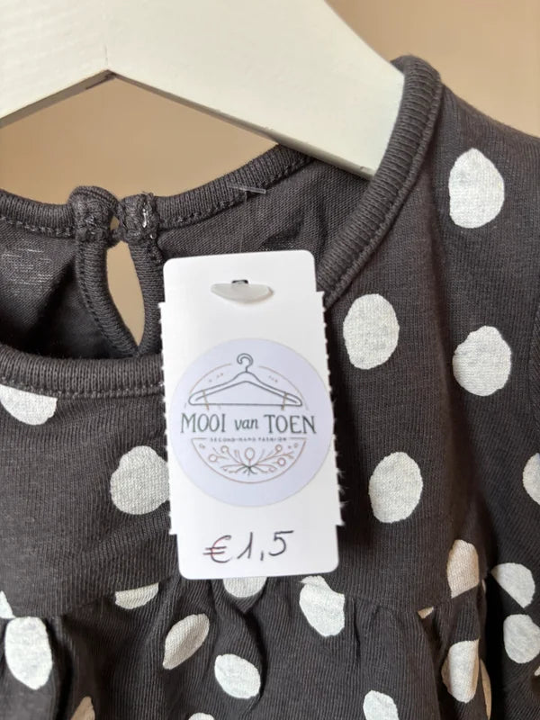 Donkergrijze gestippelde longsleeve