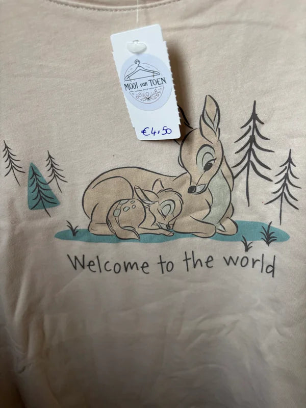 Crèmekleurige zwangerschapst-shirt Bambi