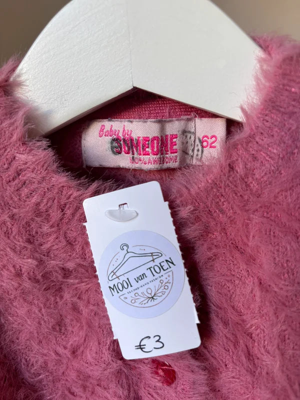 Superzachte roze cardigan