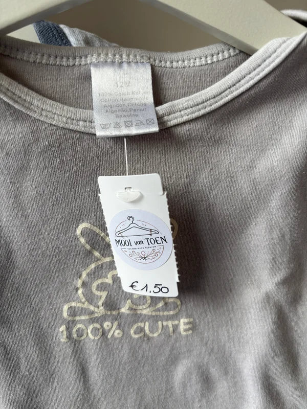 Bundel grijze rompers met lange mouwen (2)