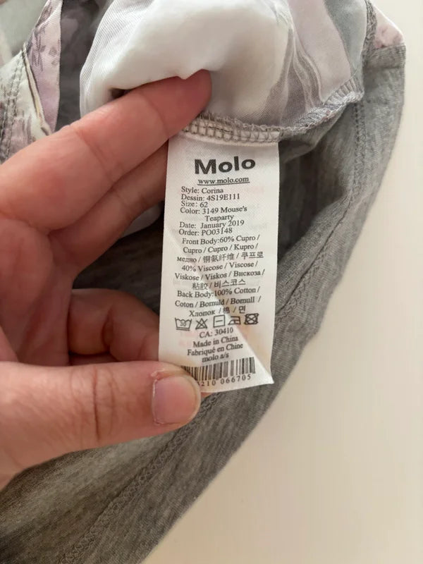 Grijs jurkje met muisjes